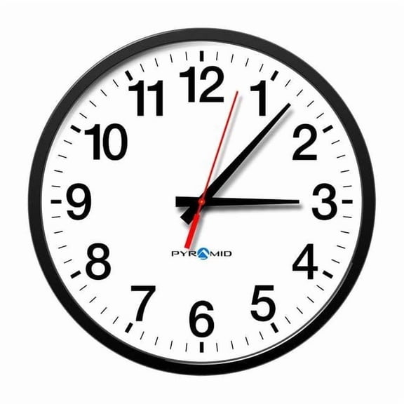 Pyramid 13-1/2" Analog Analog Wall Clock, Black 5200