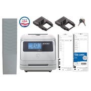 Pyramid Time Systems 4000 Pro Auto Totaling Time Clock Bundle with 125 Time Cards, 2 Ink Ribbons, Card Rack & Keys for Up to 50 Employees