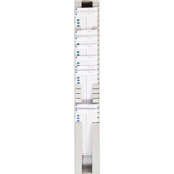 Pyramid Time Systems, Adjustable 25-Pocket Time Card Rack, 1 / Each, Gray