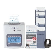 Pyramid Time Systems 2500 Small Business Time Clock Bundle with 100 Time Cards, Ribbon, Time Card Rack & Security Keys, No Employee Limit