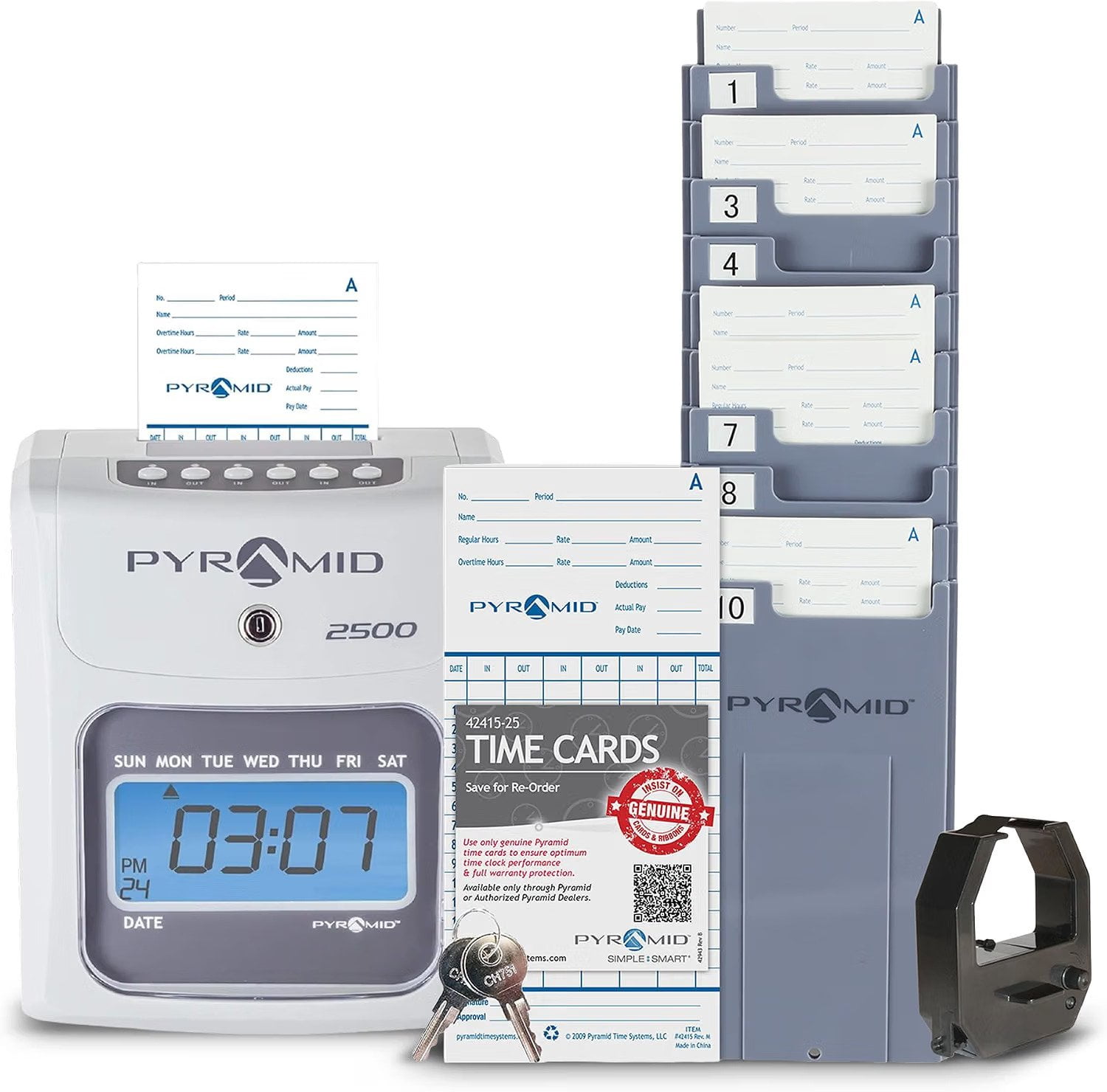 Pyramid Time Attendance Clocks for Office Work Hour Tracking - Walmart ...