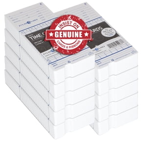 Pyramid Time Systems Genuine Time Cards for Pyramid 2600 & 2650 Time Clocks, 1,000 Pack Employee Time Cards, Two-Sided Punch Cards