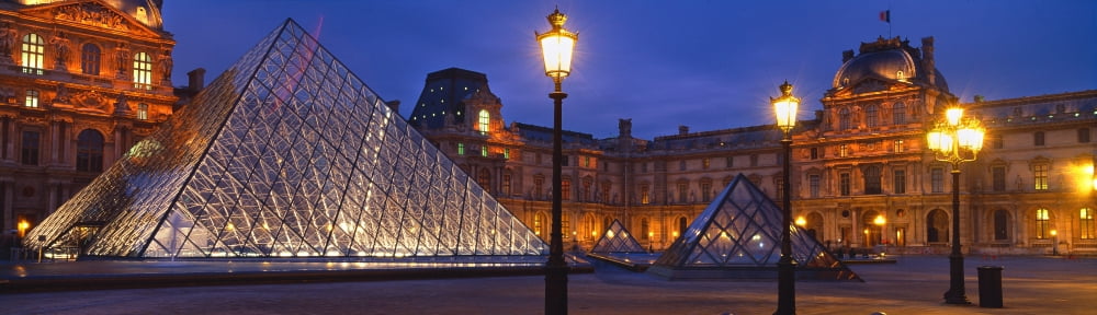Pyramid at a museum Louvre Pyramid Musee Du Louvre Paris France Canvas Art - Panoramic Images (27 x 9)