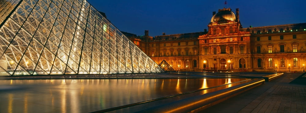 Pyramid at a museum Louvre Pyramid Musee Du Louvre Paris France Canvas Art - Panoramic Images (36 x 12)