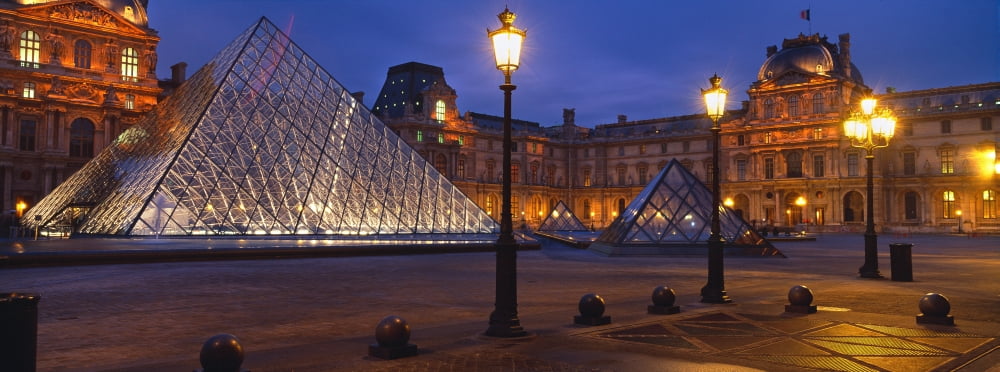Pyramid at a museum Louvre Pyramid Musee Du Louvre Paris France Canvas Art - Panoramic Images (36 x 12)