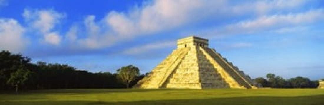 Pyramid in a field Kukulkan Pyramid Chichen Itza Yucatan Mexico Canvas Art - Panoramic Images (18 x 6)
