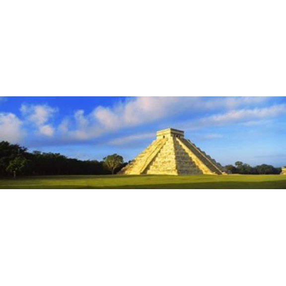 Pyramid in a field Kukulkan Pyramid Chichen Itza Yucatan Mexico Canvas Art - Panoramic Images (18 x 6)