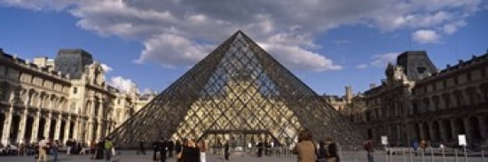 Pyramid in front of a building Louvre Pyramid Musee Du Louvre Place du Carrousel Paris Ile-de-France France Canvas Art - Panoramic Images (36 x 12)