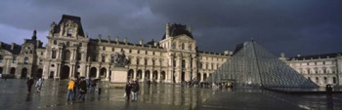 Pyramid in front of a museum Louvre Pyramid Musee Du Louvre Paris France Canvas Art - Panoramic Images (18 x 6)