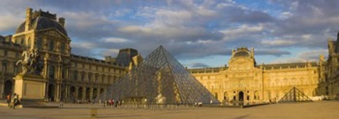 Pyramid in front of a museum Louvre Pyramid Musee Du Louvre Paris Ile-de-France France Canvas Art - Panoramic Images (18 x 7)