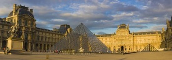 Pyramid in front of a museum Louvre Pyramid Musee Du Louvre Paris Ile-de-France France Canvas Art - Panoramic Images (36 x 13)
