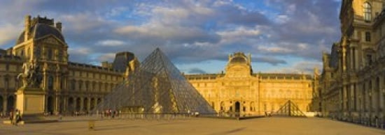 Pyramid in front of a museum Louvre Pyramid Musee Du Louvre Paris Ile-de-France France Canvas Art - Panoramic Images (36 x 13)