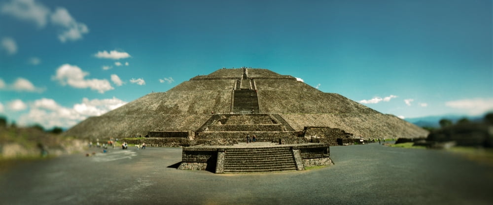 Pyramid of the Sun in the Teotihuacan archaeological site Valley of Mexico Mexico Canvas Art - Panoramic Images (6 x 15)