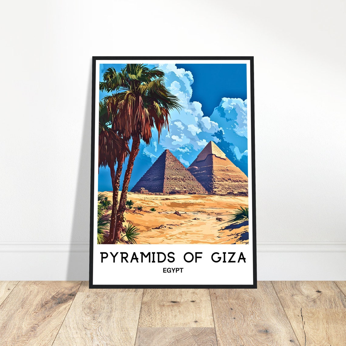 Pyramids Giza Travel Egyptian Egypt Cairo City Poster Print Wall Decor ...