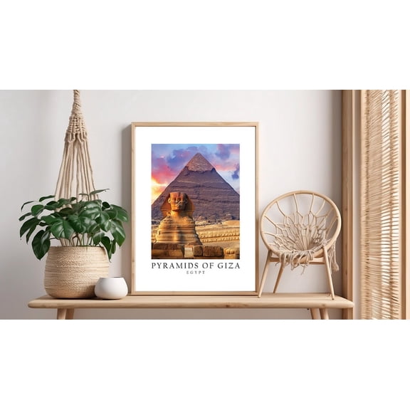 Pyramids Of Giza Egypt Travel Wall Art Decor Unframed Paper Print