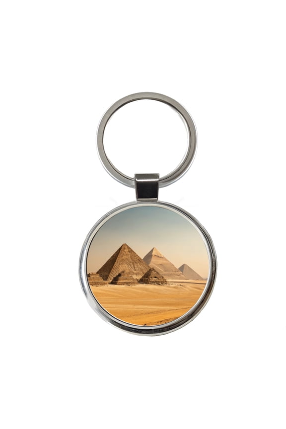 Pyramids Of Giza Travel Egypt History Metal Round Keychain