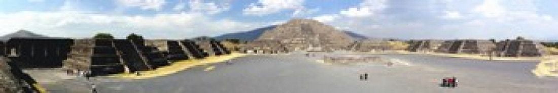 Pyramids at an archaeological site Teotihuacan Mexico City Mexico Canvas Art - Panoramic Images (22 x 4)