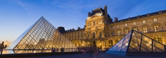 Pyramids in front of a museum Louvre Pyramid Musee Du Louvre Paris Ile-de-France France Canvas Art - Panoramic Images (36 x 13)