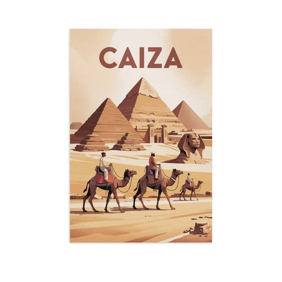 Pyramids of Giza Classic Poster Retro Cairo Travel Cityscape Artwork Canvas Poster