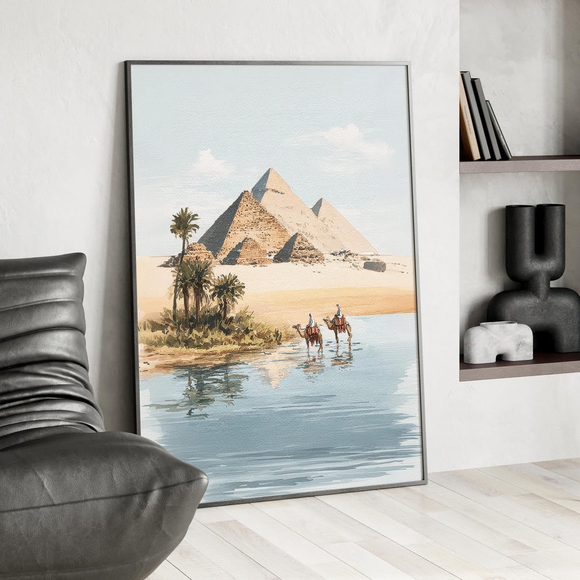 Pyramids of Giza Iconic Ancient Egypt Desert Landmark Illustration ...