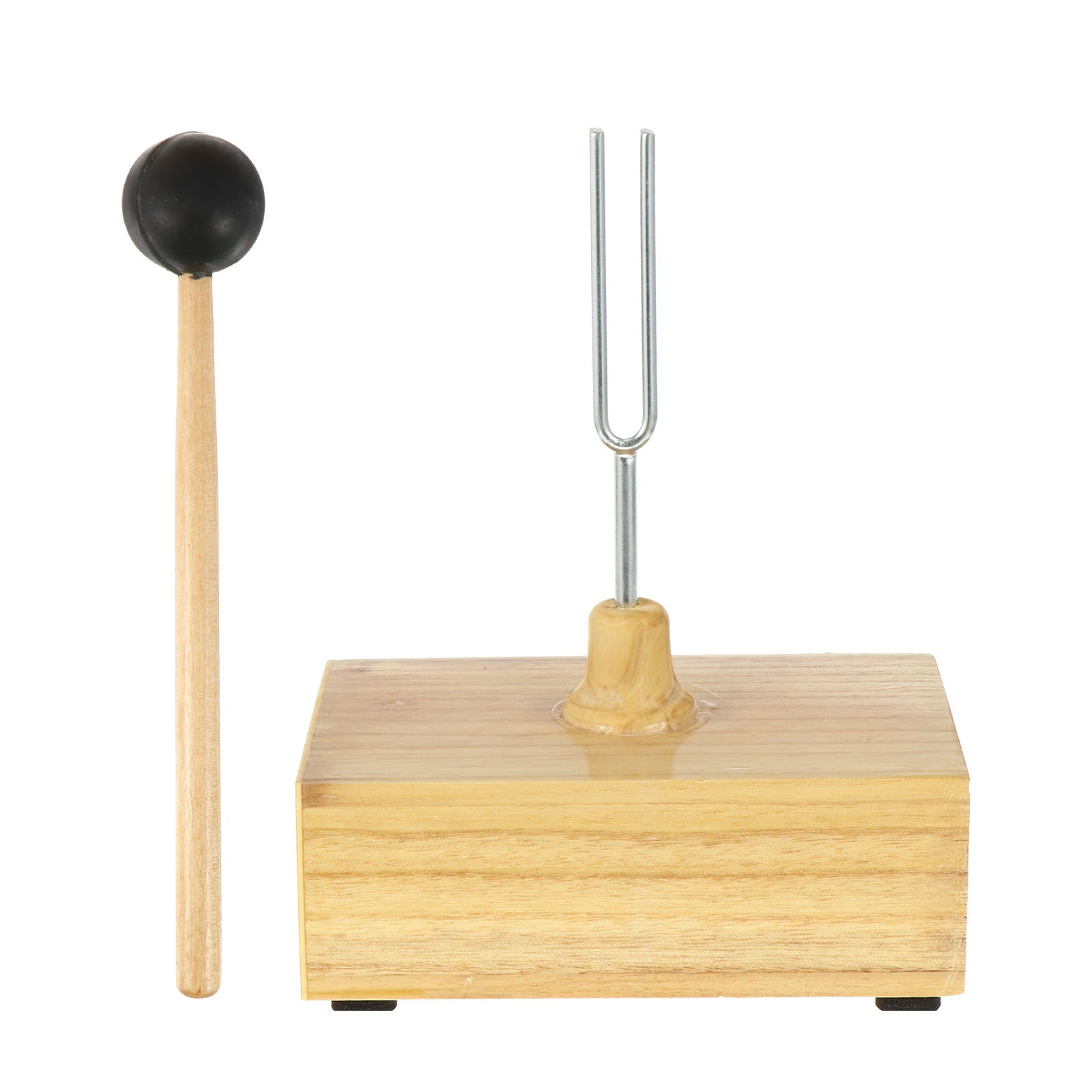 Pyramidti 1 Set Tuning Fork and Mallet Wooden Speaker Resonance Tuning Fork Physics Prop