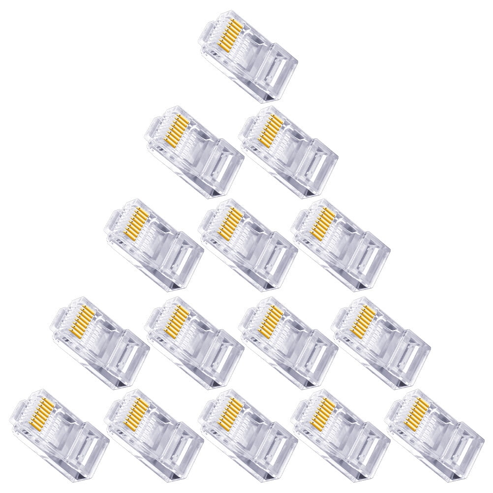 Pyramidti 100 PCS Network Plug Modular Network Cable End for Cat 5E ...
