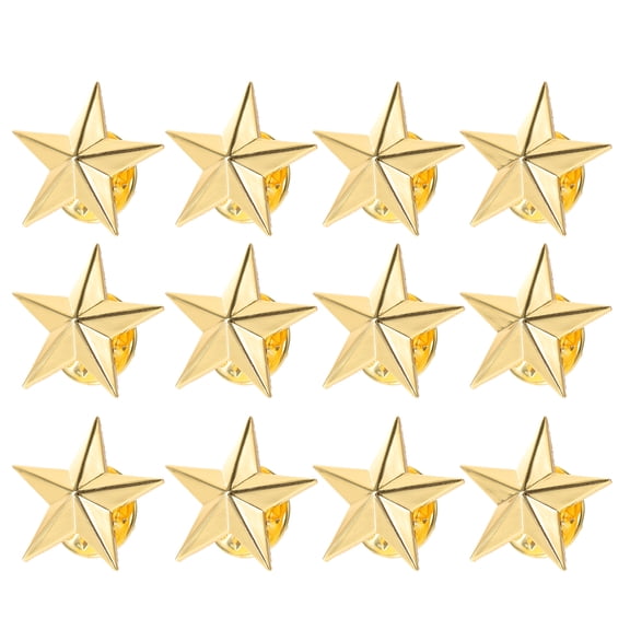 Pyramidti 12pcs Star Shape Badges Lapel Pins Star Rating Badges Party Costume Decorations