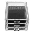 thumbnail image 1 of Pyramidti 1pc Cosmetic Storage Box Desktop Storage Box for Home (Black, Transparent), 1 of 8