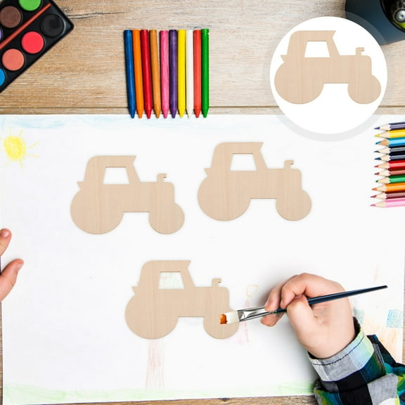 Pyramidti 20 Pcs Decorative Tractor Outdoor Tractor Stencil Tractor Party Wooden Tractor Small Crafts Child