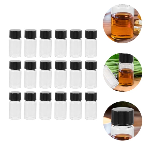 Pyramidti 30 Pcs Vials with Lid Glass Essential Bottle Travel