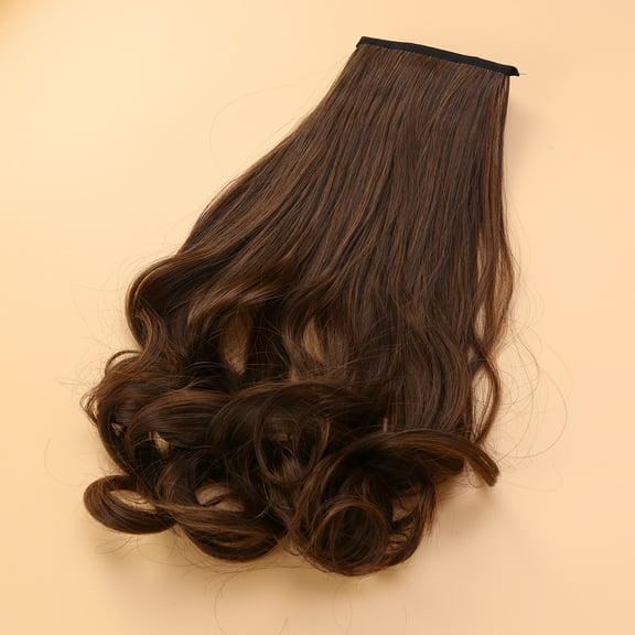 Pyramidti 38cm Curly Hair Wig Ribbon Ponytails Drawstring Synthetic Hairpiece Wavy Ponytail Hair Extensions (Light Brown)