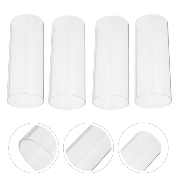 Pyramidti 4pcs Simple Style Glass Candle Shades Transparent Candle Cup Glass Craft Covers
