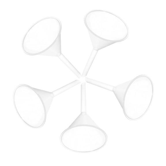 5pcs 60mm Long Neck Plastic Funnel for Multi purpose Liquid Separation in School Home Hospital Laboratory