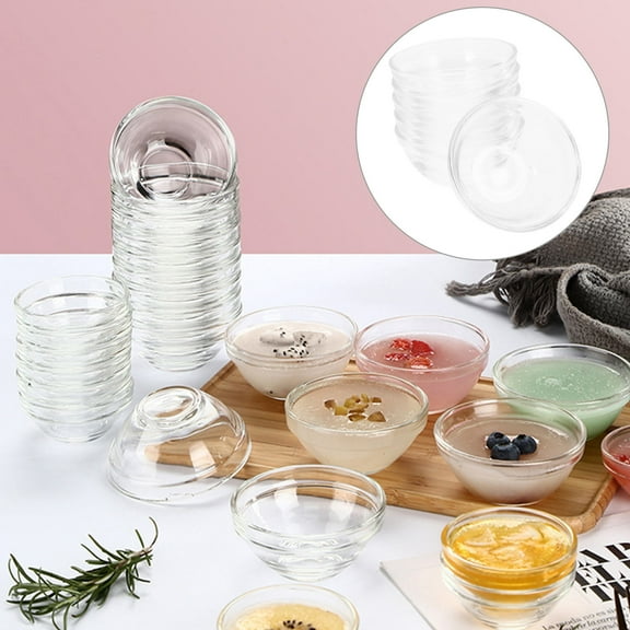 LEORX Glass Side Dish Bowls Food Containers Transparent 6Pcs for Cooking