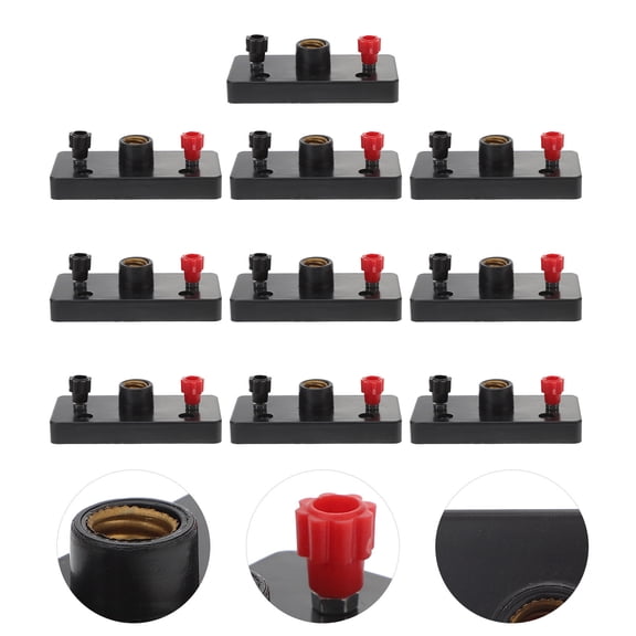 Pyramidti Black Physics Screw Lamp Holder for Teaching Electricity Principles, 10pcs Plastic Base with Brass Socket