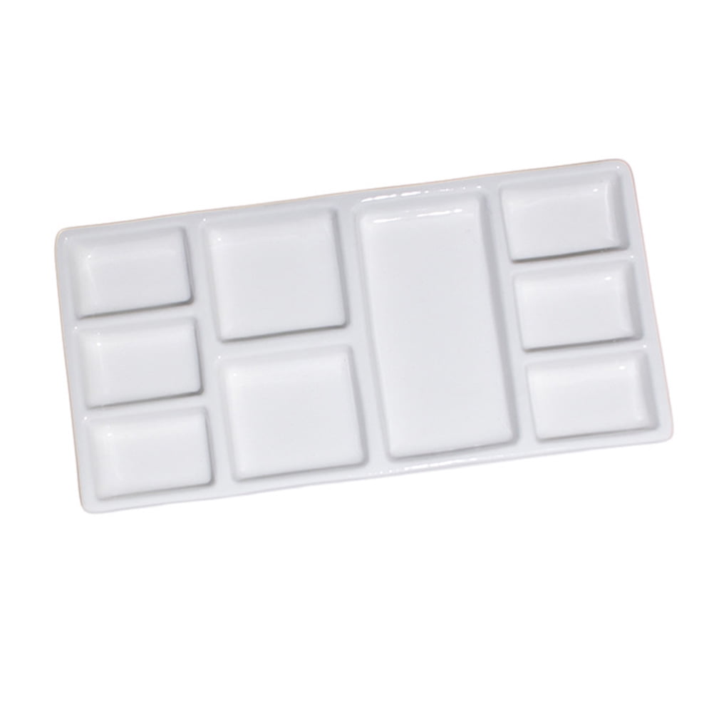 Pyramidti Ceramic Palette Paint Trays Watercolor Palette Pallets Painted Painting Pallet Ceramics White 18.00X8.80X1.50CM