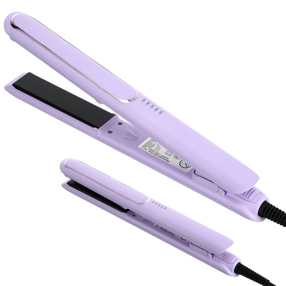 Pyramidti Professional Flat Iron Curling Iron in One, Twist Straightening Curling Iron Combo, Fast Heating Travel Styling Tools with 5 Adjustable Temp for All Hair Types (US Plug, Purple)