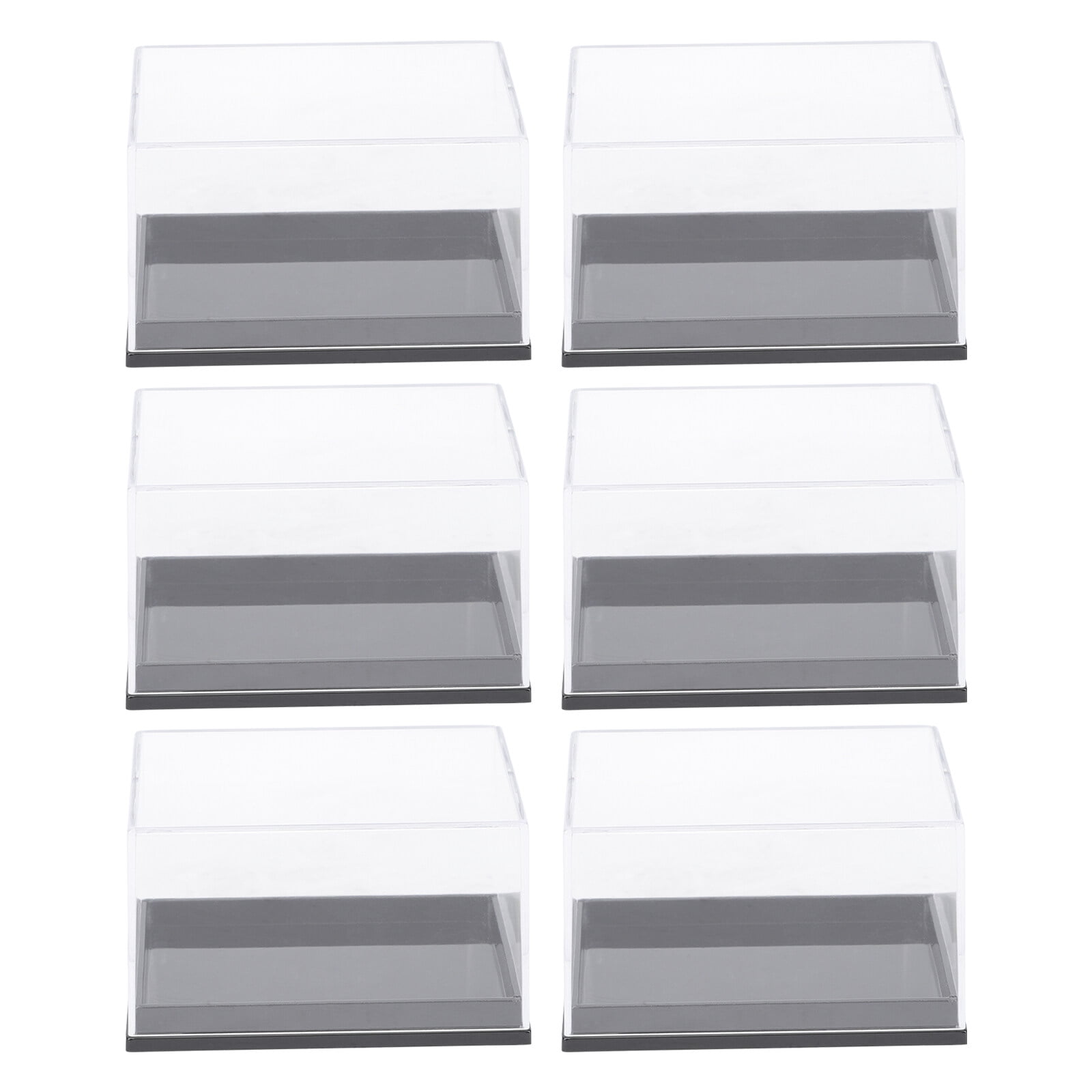 Pyramidti Transparent Specimen Display Case,6pcs Plastic Mineral