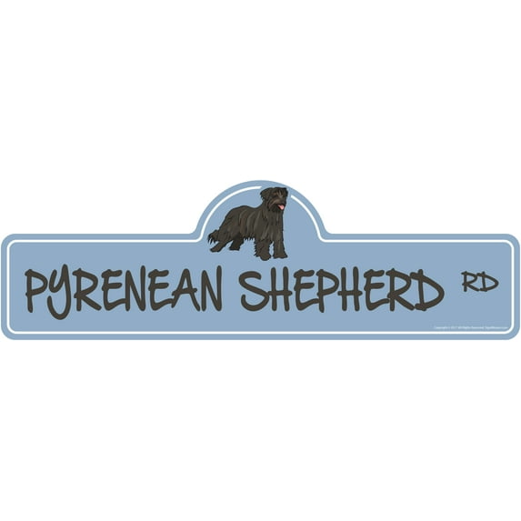 Pyrenean Shepherd Street Sign | Indoor/Outdoor | Dog Lover Funny Home Décor for Garages, Living Rooms, Bedroom, Offices | SignMission personalized gift | 36" Wide