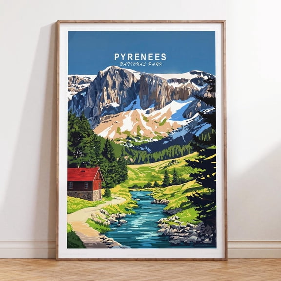 Pyrenees National Park France Mountain Print, Unframed Paper Print Size 8x12