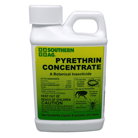 Pyrethrin Concentrate - Organic Insect Control Made from Chrysanthemums - 8 fl oz Bottle by Southern Ag