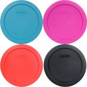 Pyrex (1) 7201-PC, (1) 7201-PC Black, (1) 7201-PC Red, and (1) 7201-PC Teal Blue Plastic Storage Replacement Lid