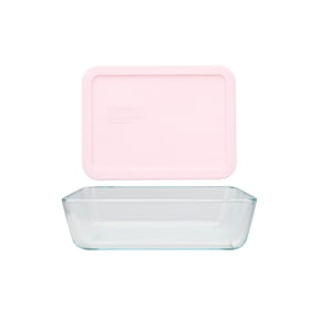 Pyrex 7210 3-Cup Glass Storage Dish & 7210-PC Loring Pink Lid - Made in USA