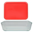 thumbnail image 1 of Pyrex (1) 7210 3-Cup Glass Dish & (1) 7210-PC Red Lid, 1 of 7