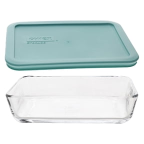 Pyrex 7210 3-Cup Glass Dish and 7210-PC Jade Dust Green Lid