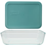 Pyrex (1) 7210 3-Cup Glass Storage Container and (1) 7210-PC Jade Dust Green Plastic Lid