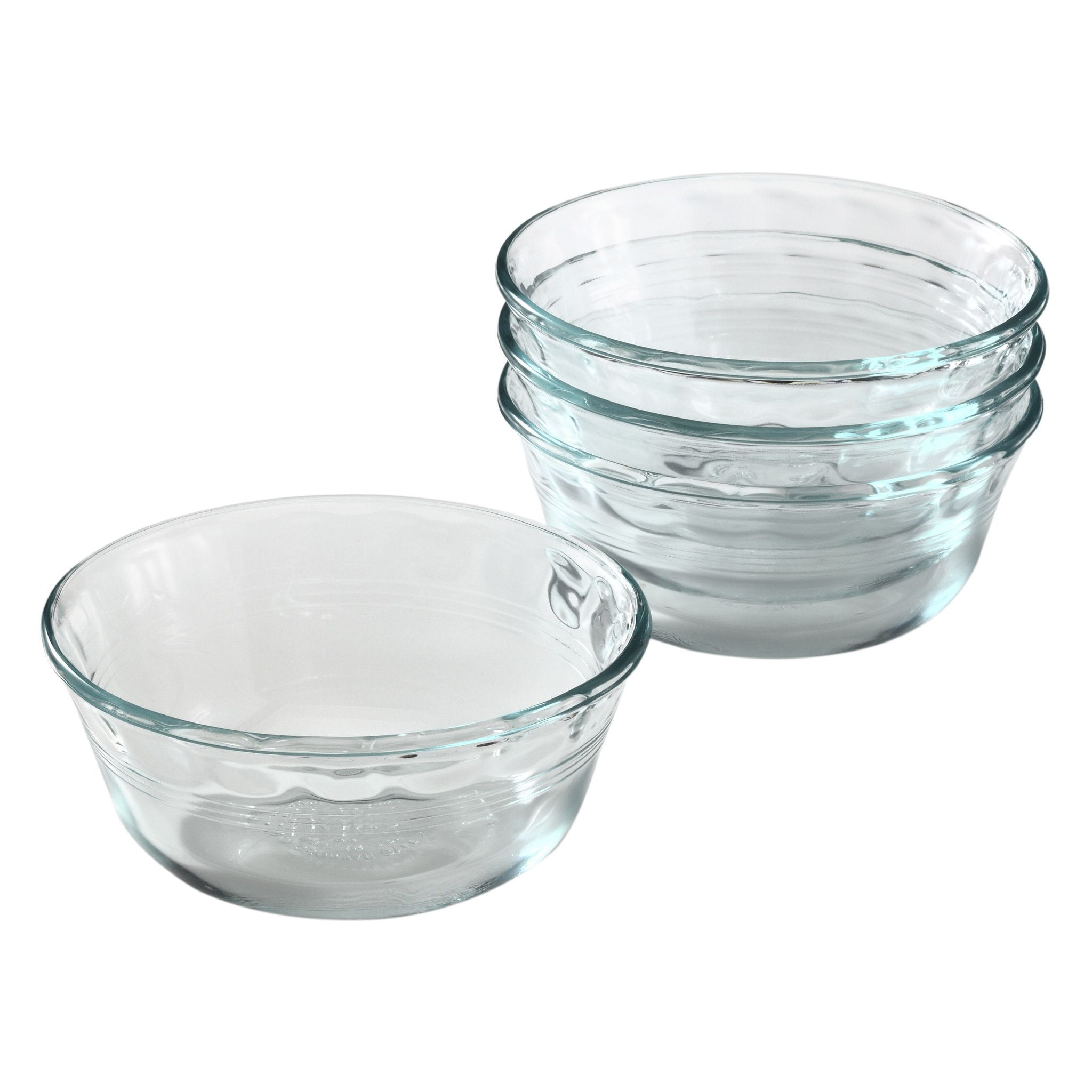 ❤️ NEW 4 PYREX 6-oz Glass CUSTARD CUPS Bake Prep Dessert Clear