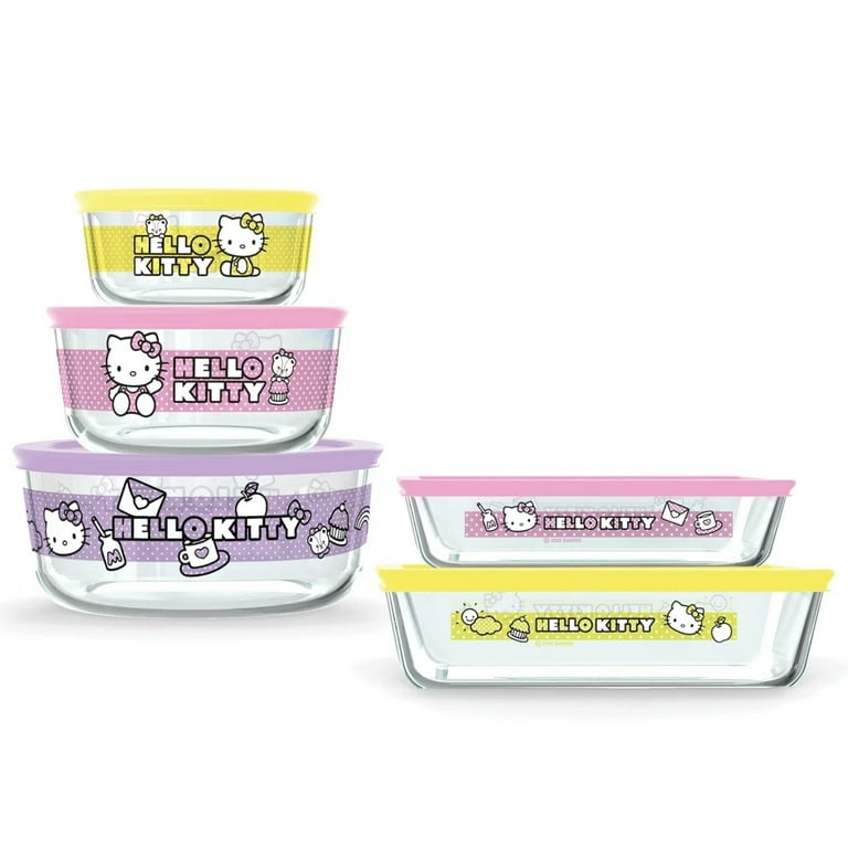 Pyrex Hello Kitty Character Glass Food Storage Containers Pyrex Hello Kitty Character Glass Food Storage Containers