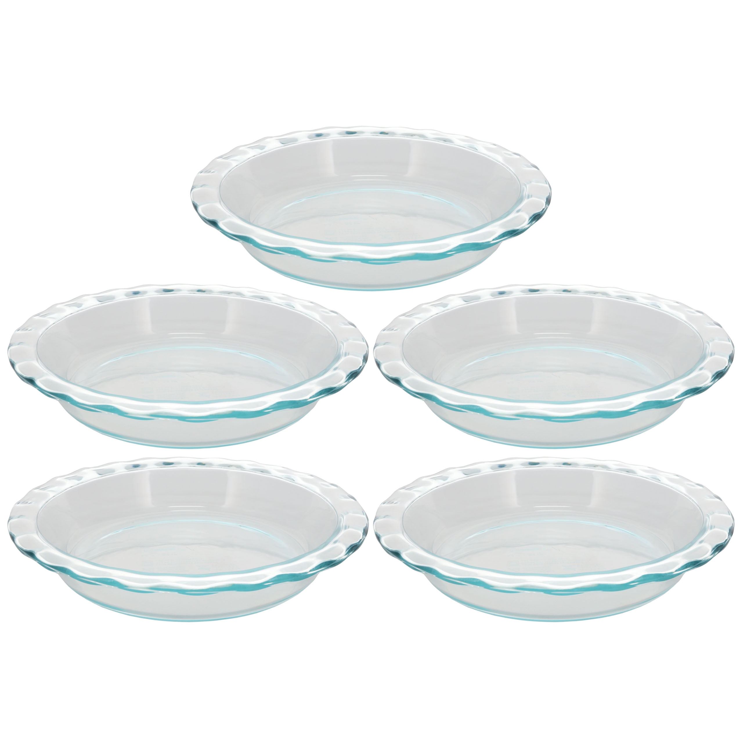 Pyrex 1085800 9.5in Round Fluted Rim Glass Baking Pie Plate (5-Pack ...