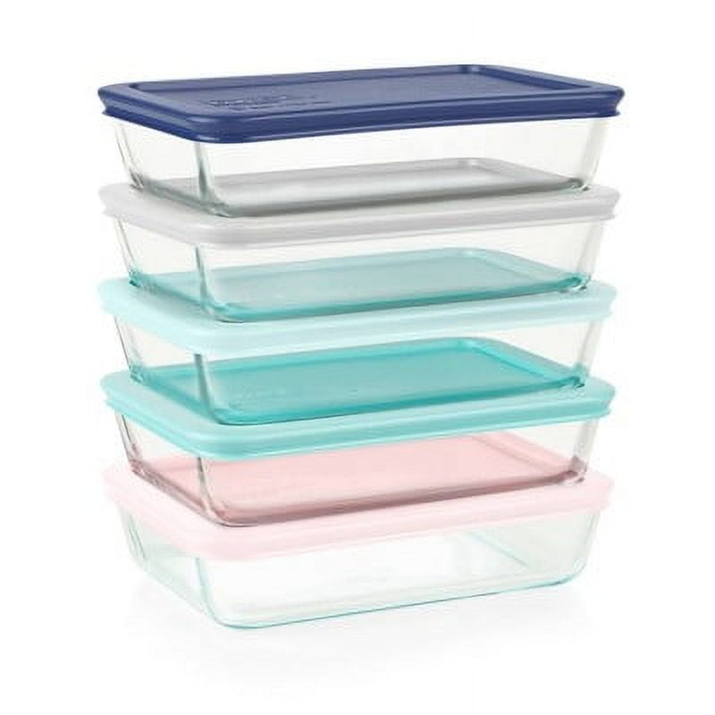 Pyrex 10pc Glass Meal Prep Set: Clear Glass Food Storage Containers with Plastic Lids, Dishwasher-Safe - Walmart.com